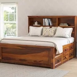 The Mission Comfort bedroom is supported by modern solid wood