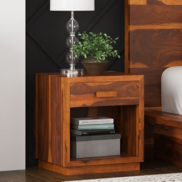Brocton rustic solid wood nightstand with two drawers. delaware solid wood nightstand end table