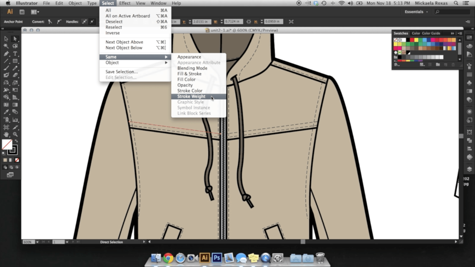 Adobe Illustrator for Fashion (CAD II) Intermediate Technical Design