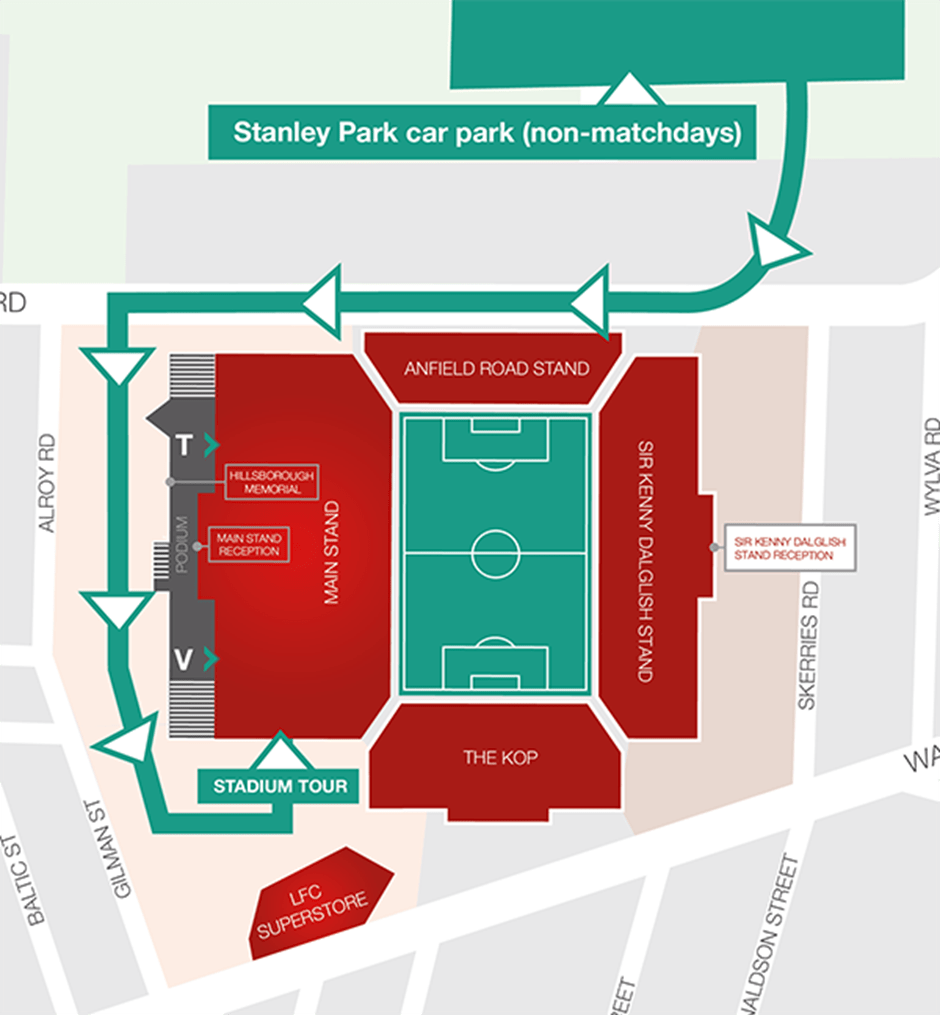 ‎Where is the nearest car park? LFC Help Centre