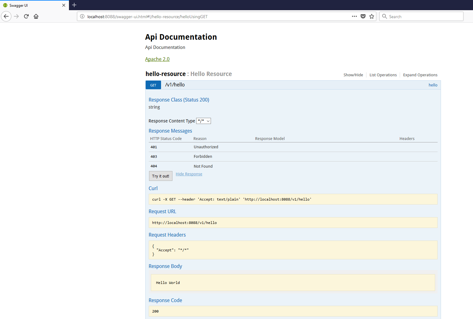 Java REST API Documentation with Swagger2