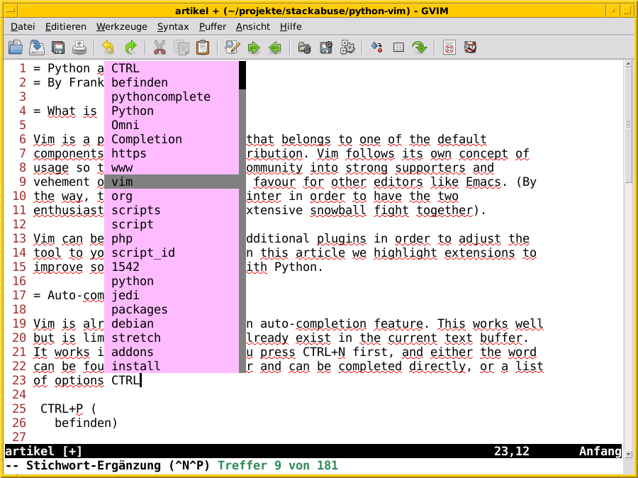Vim para el desarrollo de Python