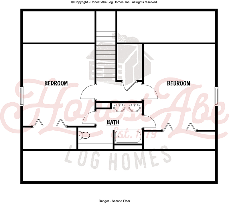 Ranger Log Home Plan by Honest Abe Log Homes, Inc.