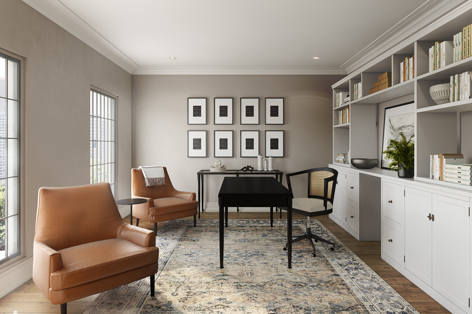 Eclectic and Transitional Office Design by Brianna Havenly