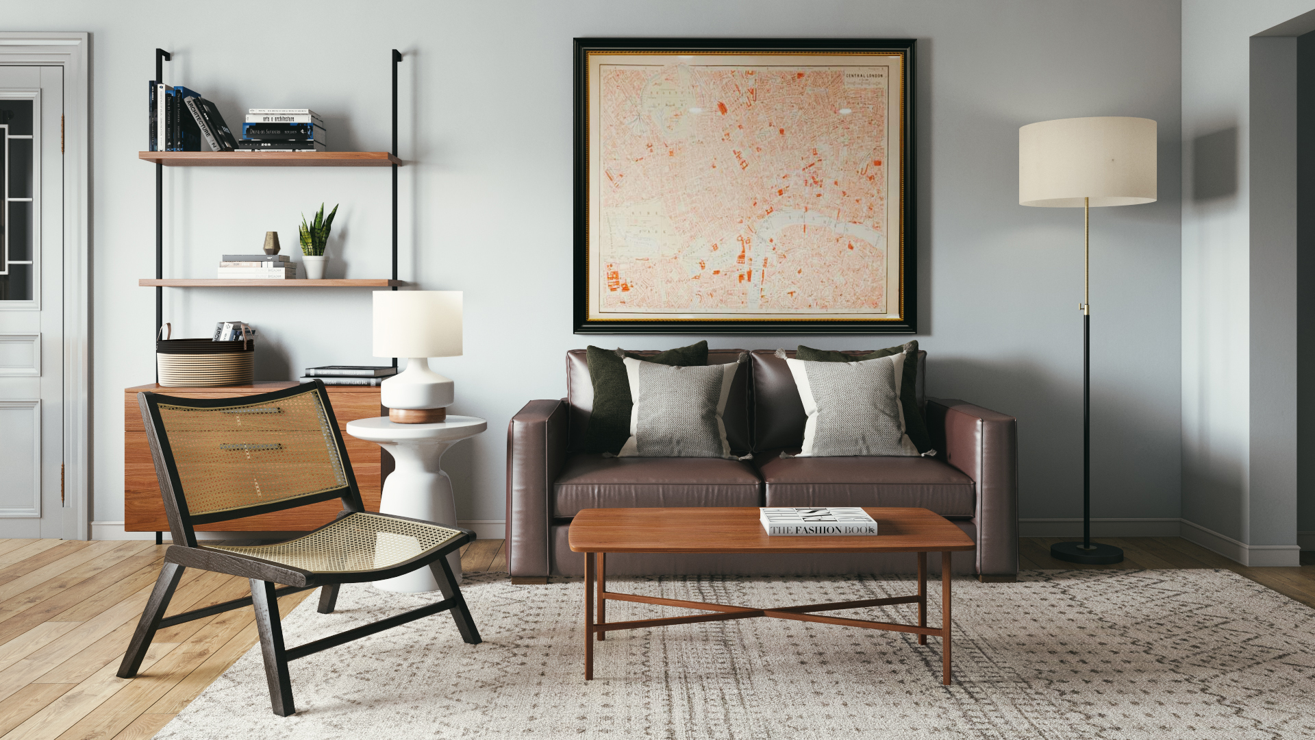 Midcentury Modern, Scandinavian Living Room by Karie Havenly