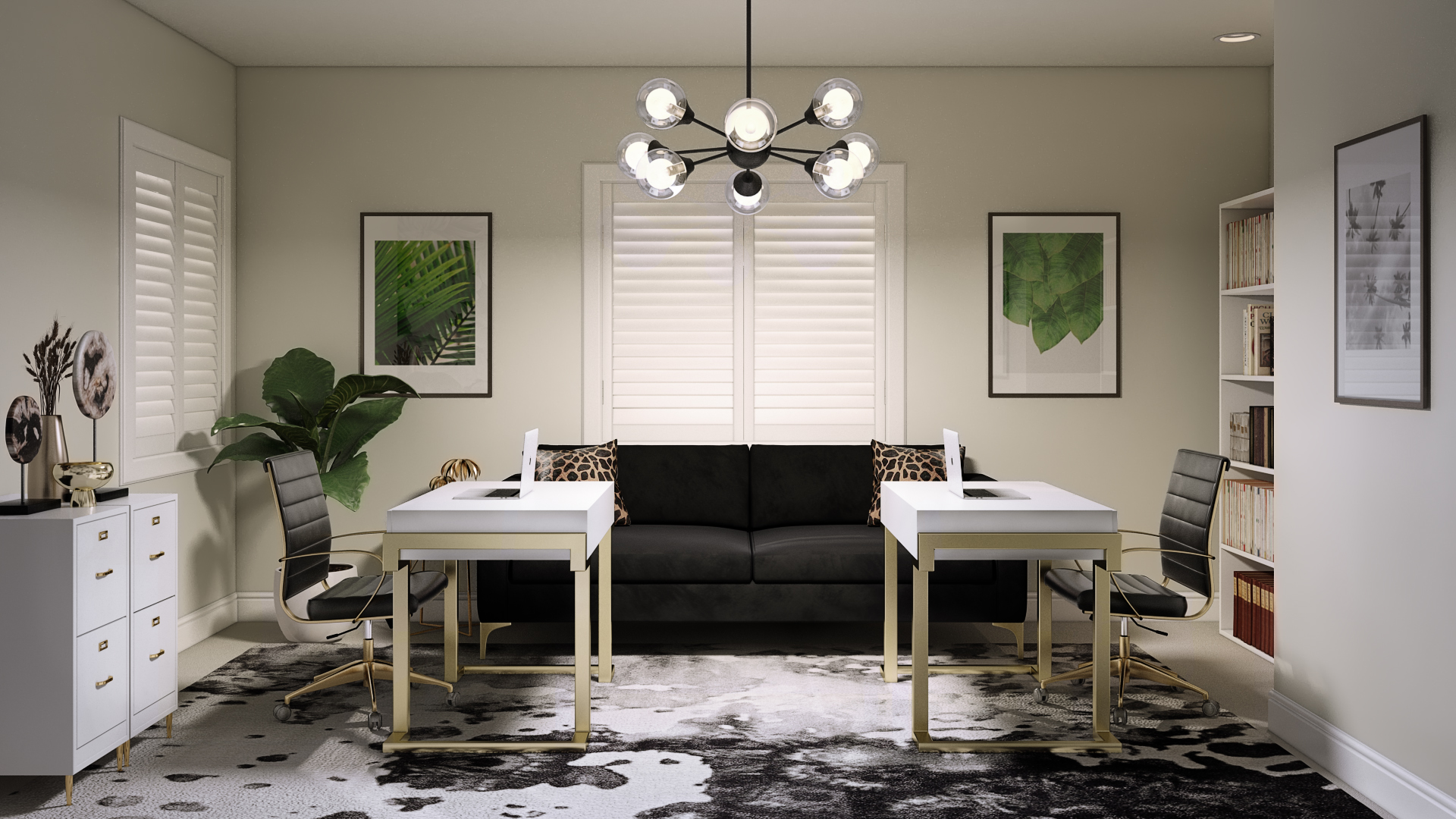 Modern, Eclectic, Glam Office Design Ideas by Gabriela Havenly