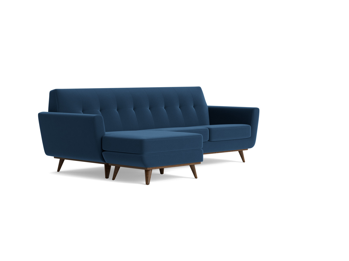 Blue Hughes Mid Century Modern Reversible Sectional Royale Cobalt Mocha Joybird Havenly