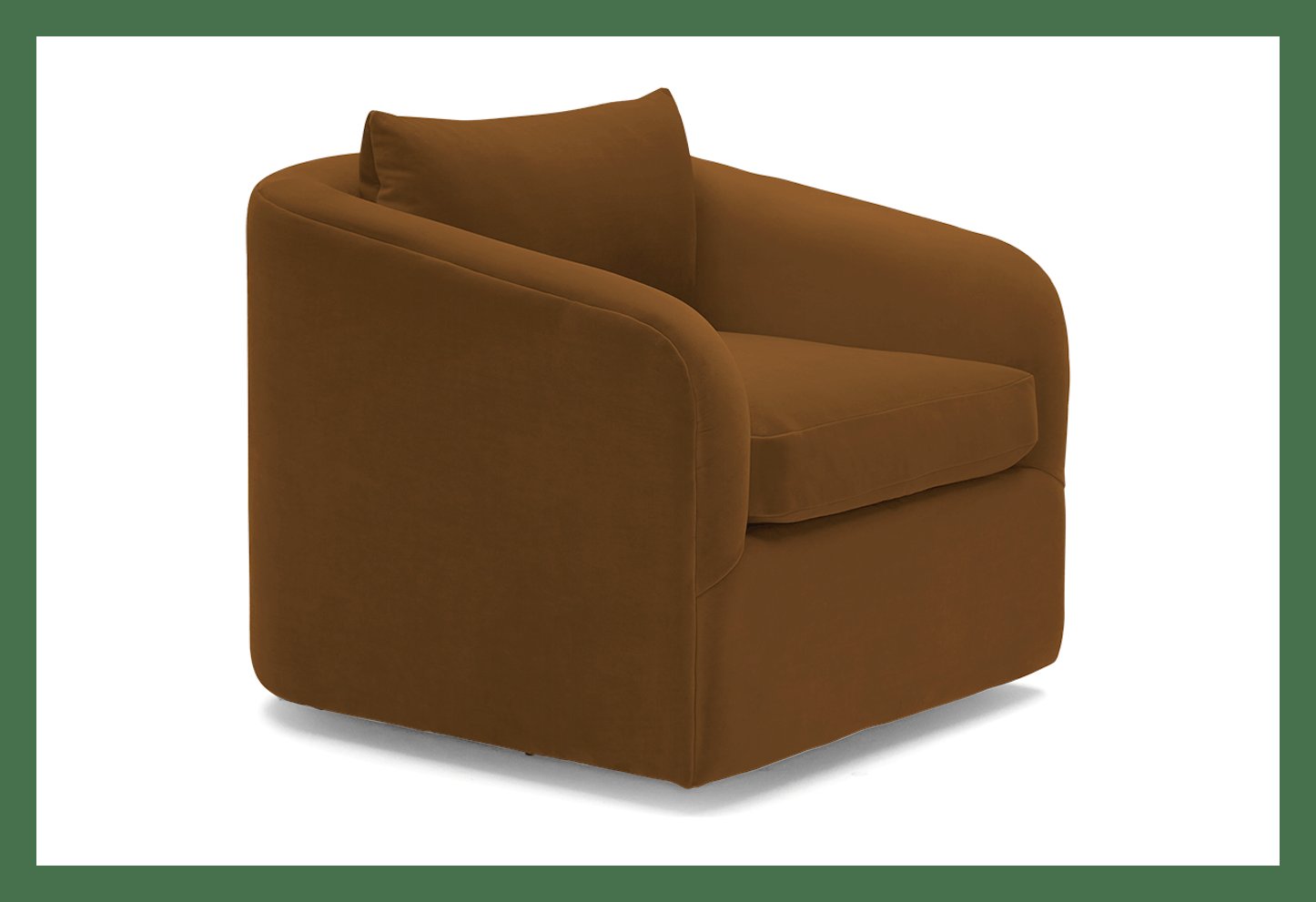 Yellow Amelia Mid Century Modern Swivel Chair Banks Nutmeg Joybird Havenly