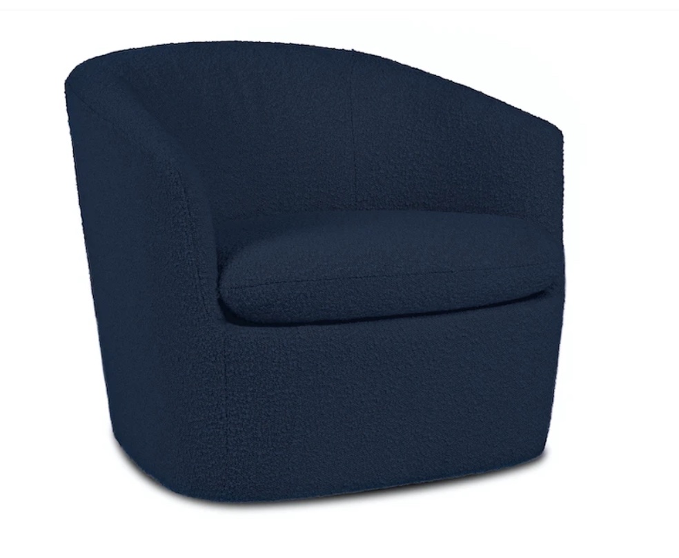 Turoy Catalina Blue Bouclé Swivel Chair Article Havenly