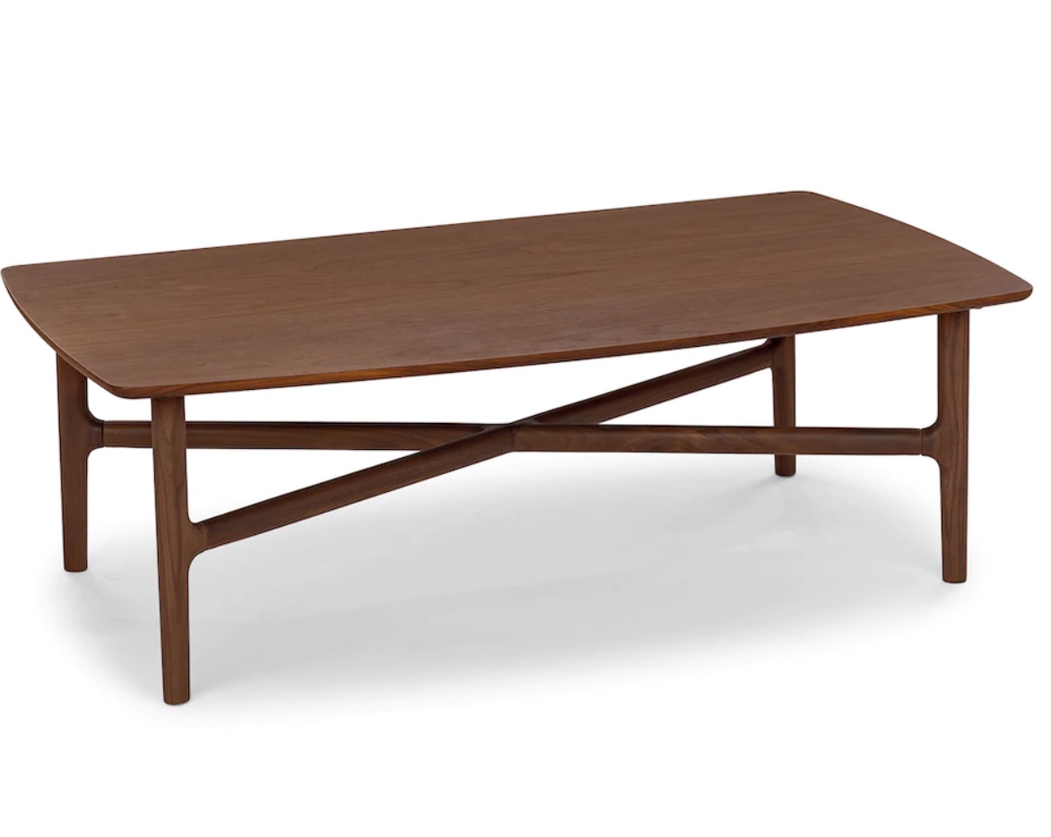 Brezza Matte Walnut Rectangular Coffee Table Article Havenly