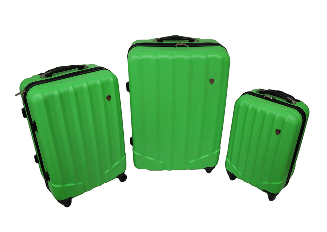 3 Pc. Brightly Colored Hard Shell Rugged Rolling Mens Luggage Sets Tanga