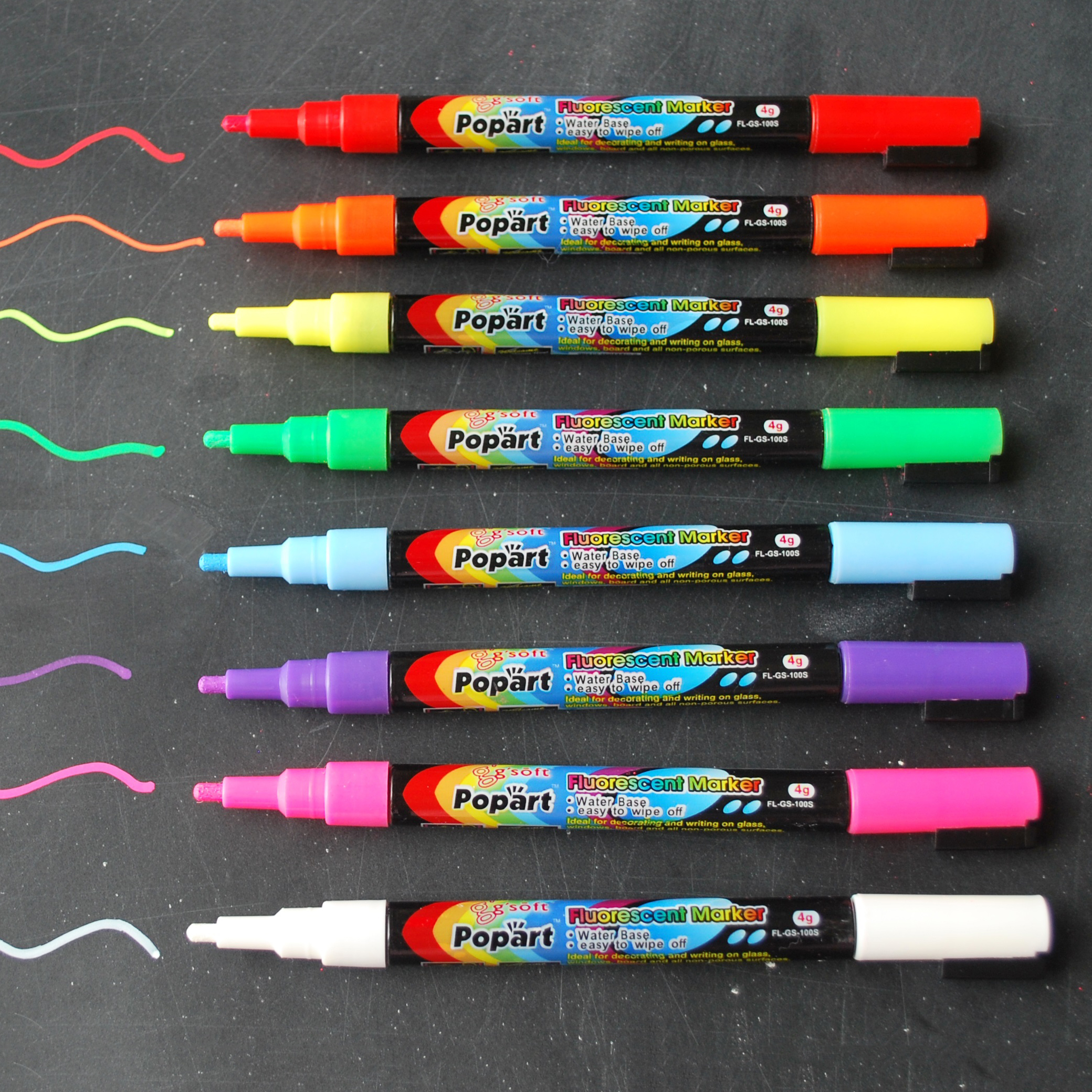 8 Pack Premium Fine Tip Fluorescent Chalk Marker BelleChic