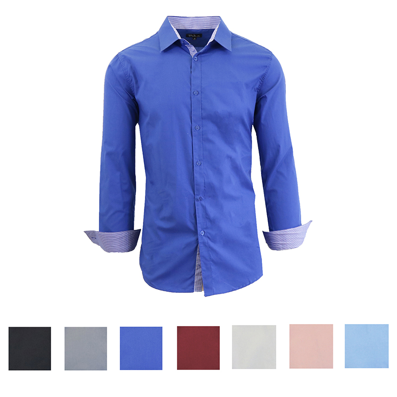 Men's Long Sleeve Solid Dress Shirt BelleChic