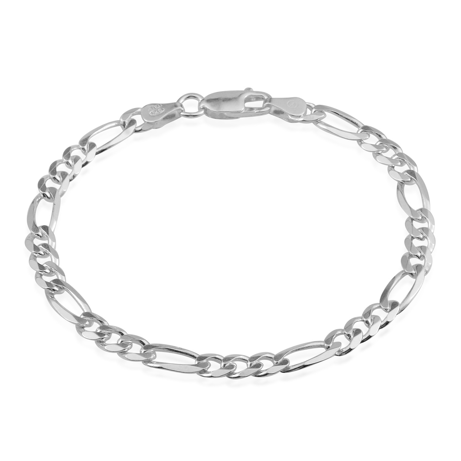 Unisex Sterling Silver Chain Bracelets, 1mm 4 Styles Tanga