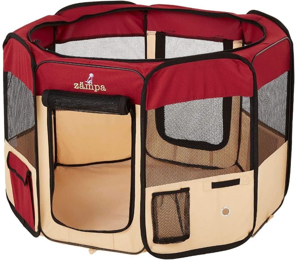 Zampa Portable Foldable Pet playpen Exercise Pen Kennel + Carrying Case