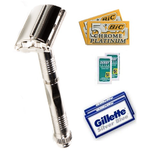 Double Edge Safety Razor + 30Piece Blade Variety Pack Tanga