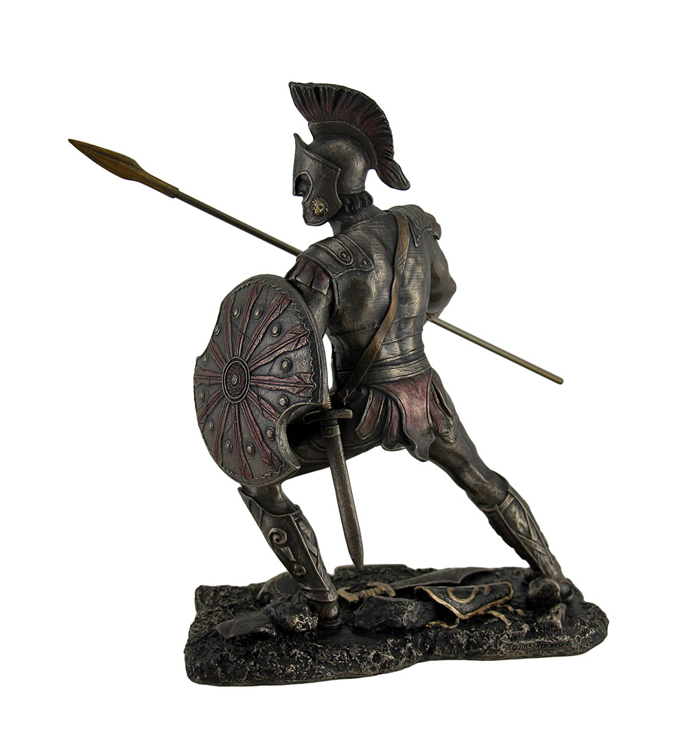 Achilleus Trojan War Greek Hero Statue W/Shield Statues Tanga
