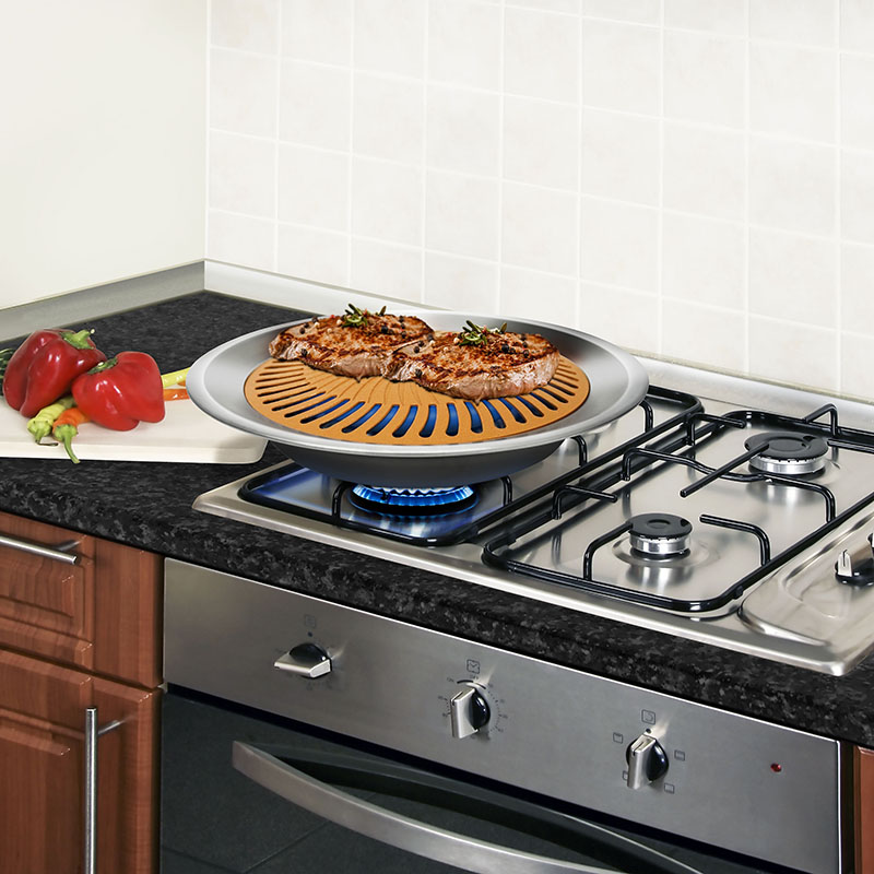 Gotham Steel Indoor Stove Top Grill Nonstick Copper Aluminum Tanga