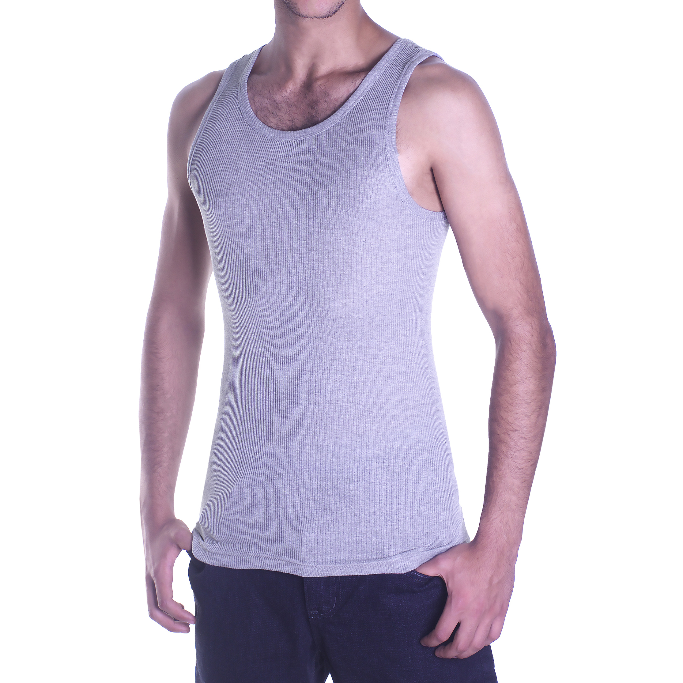 Men's 100 Cotton Ribbed Tank Tops Assorted Colors Tanga