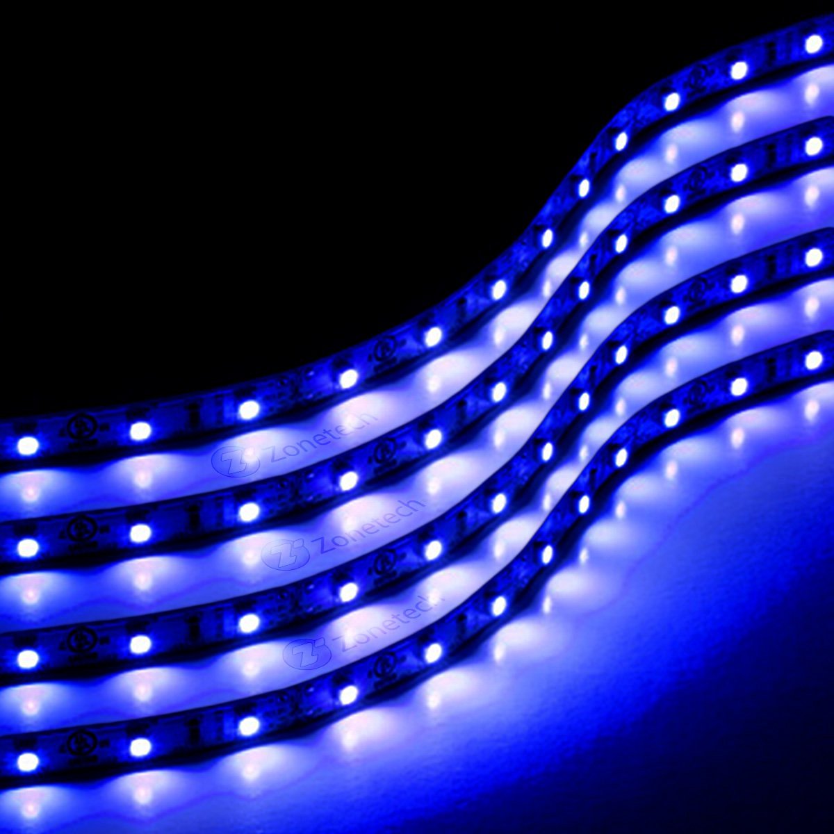 Zone Tech 4x Blue 30cm LED Stage Flexible Waterproof Lighting Light