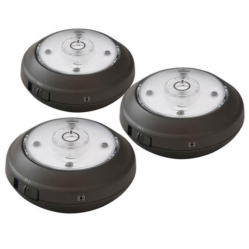 3Pack Rite Lite LPL623XLL 5 LED Puck Light with Optional Light Sensor