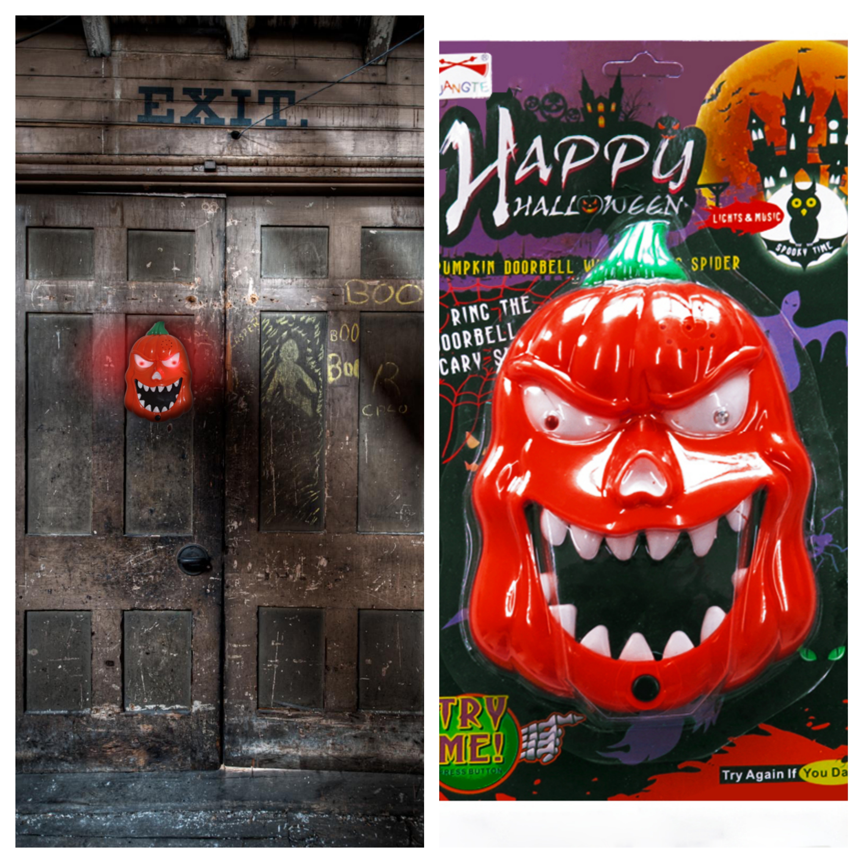 Spooky Halloween Pumpkin Doorbell With Lights/Sound Effects Tanga