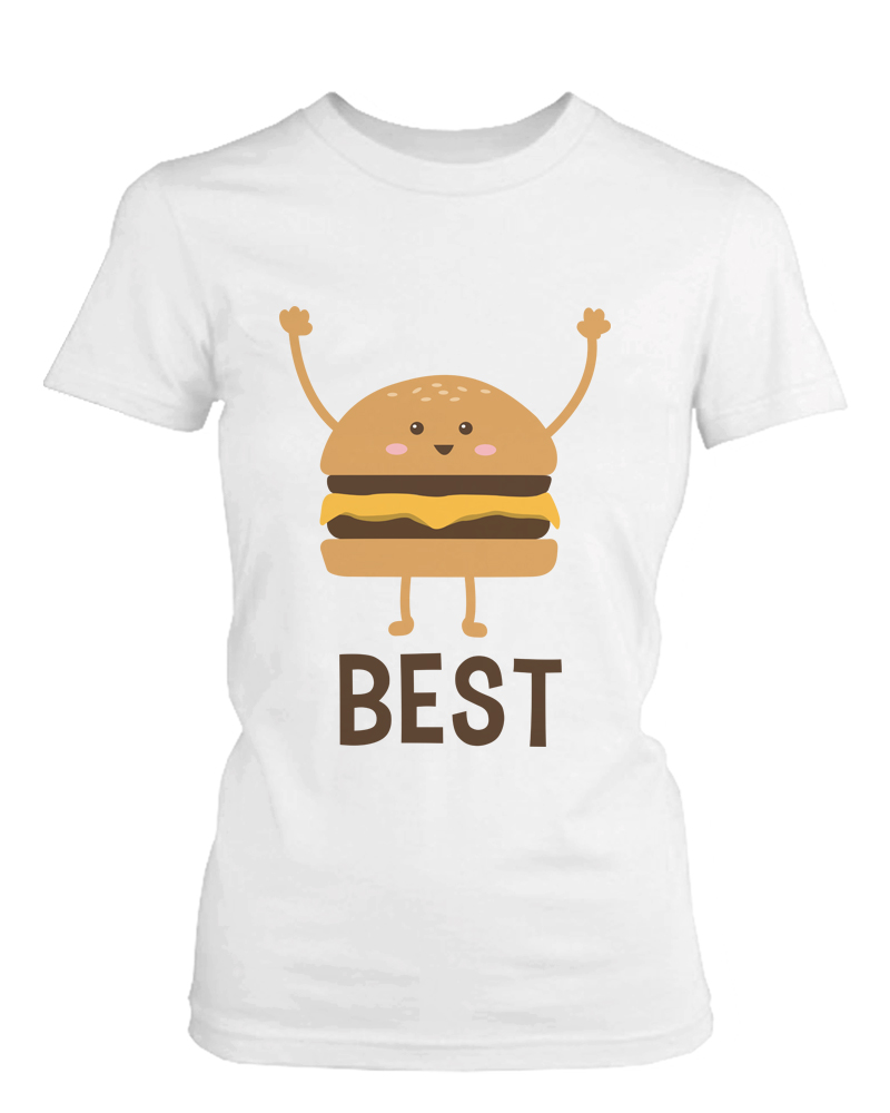 Burger and Fries BFF Shirts Best Friend Matching Tee Cute Friendship