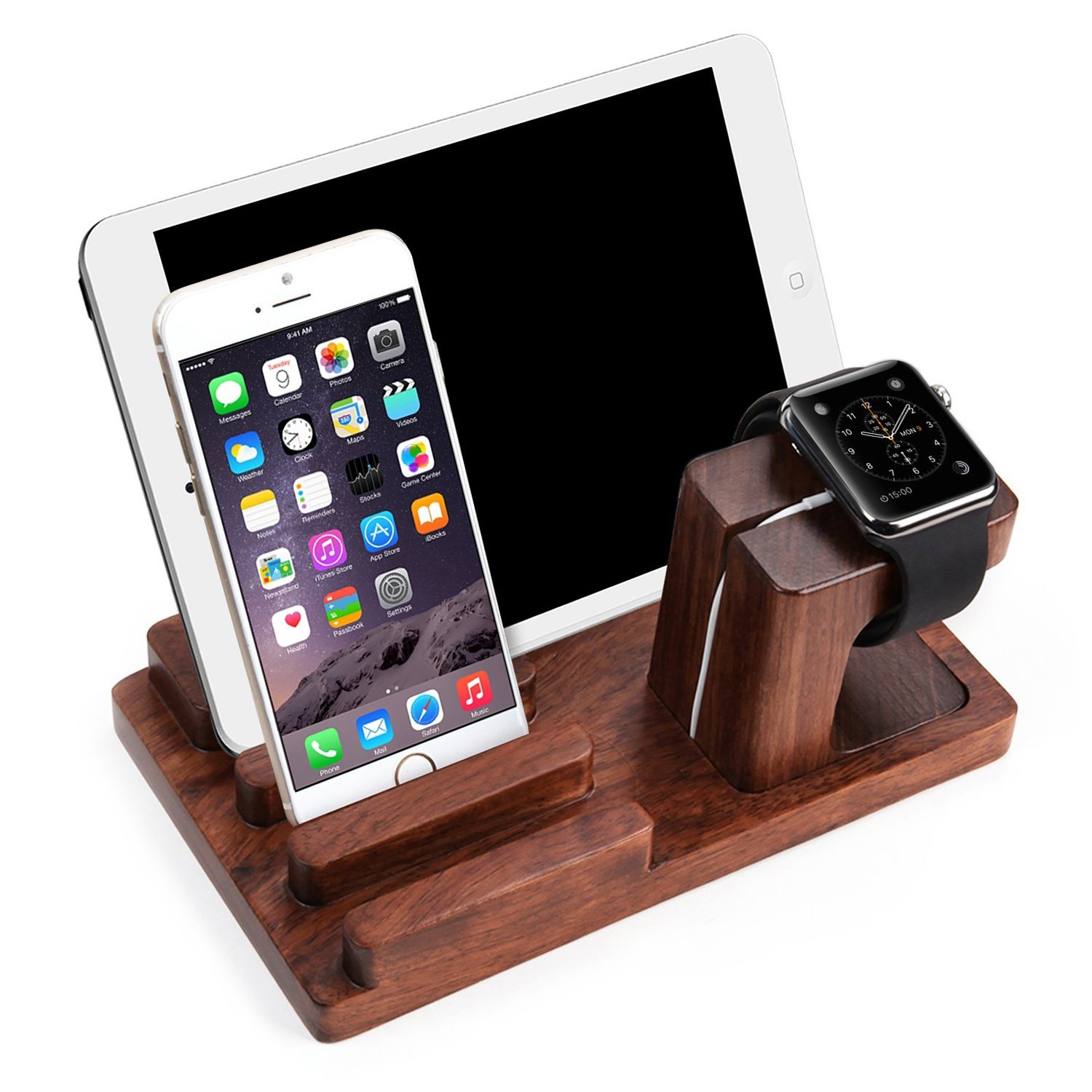 Apple iPhone, iPad, and Apple Watch Bamboo Stand Tanga