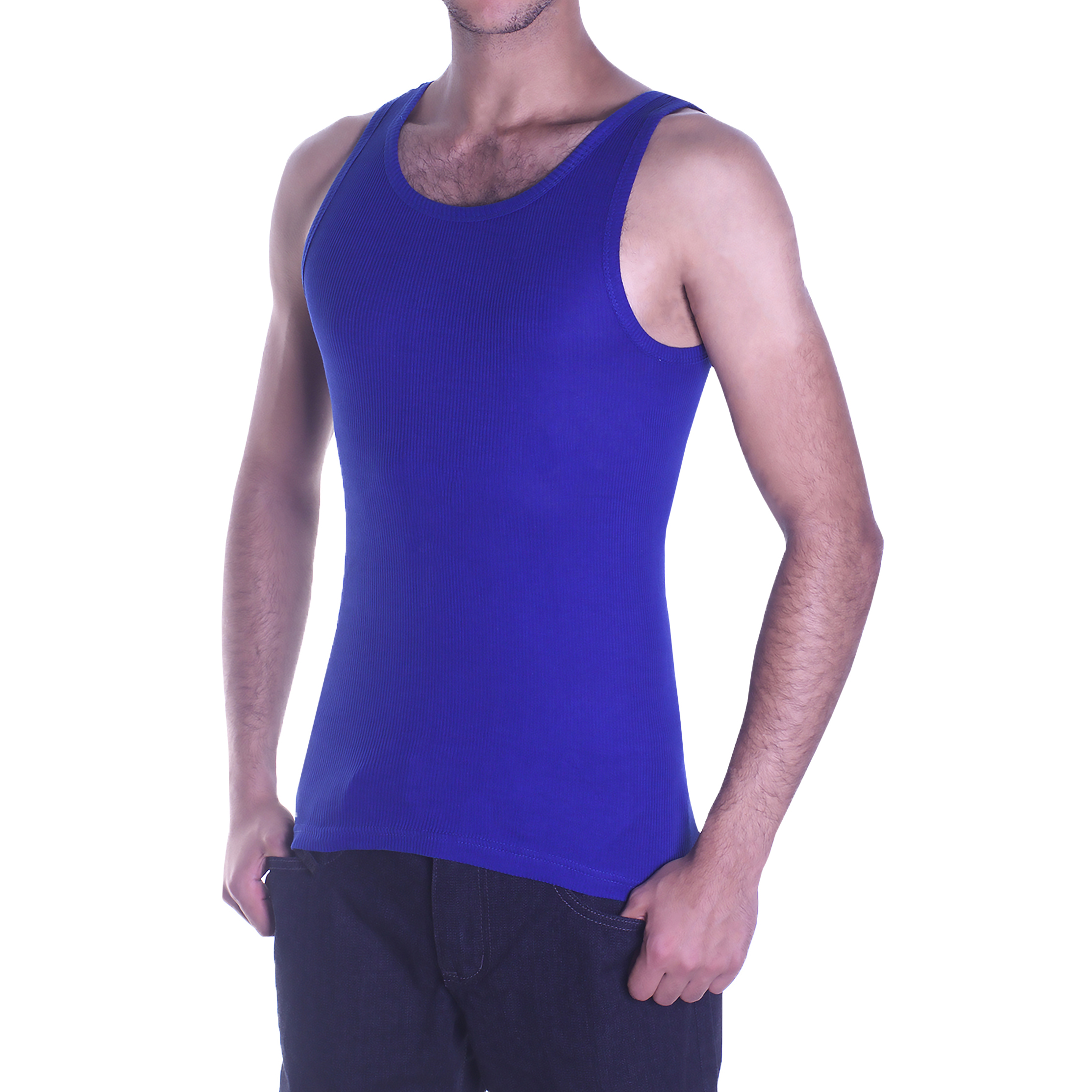 Men's 100 Cotton Ribbed Tank Tops Assorted Colors Tanga