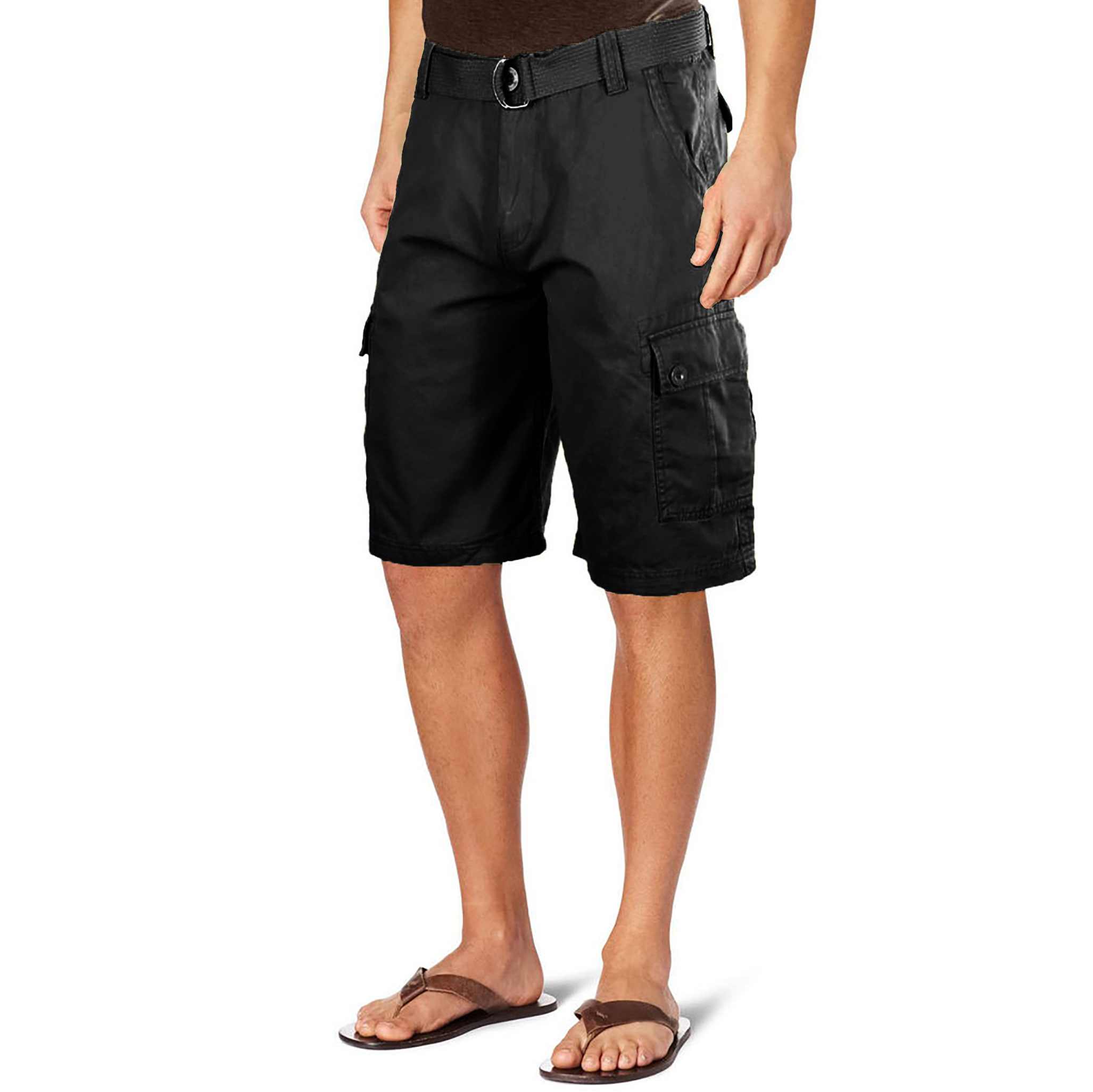 2Pack OTB Men's Belted Utility Cargo Shorts Tanga