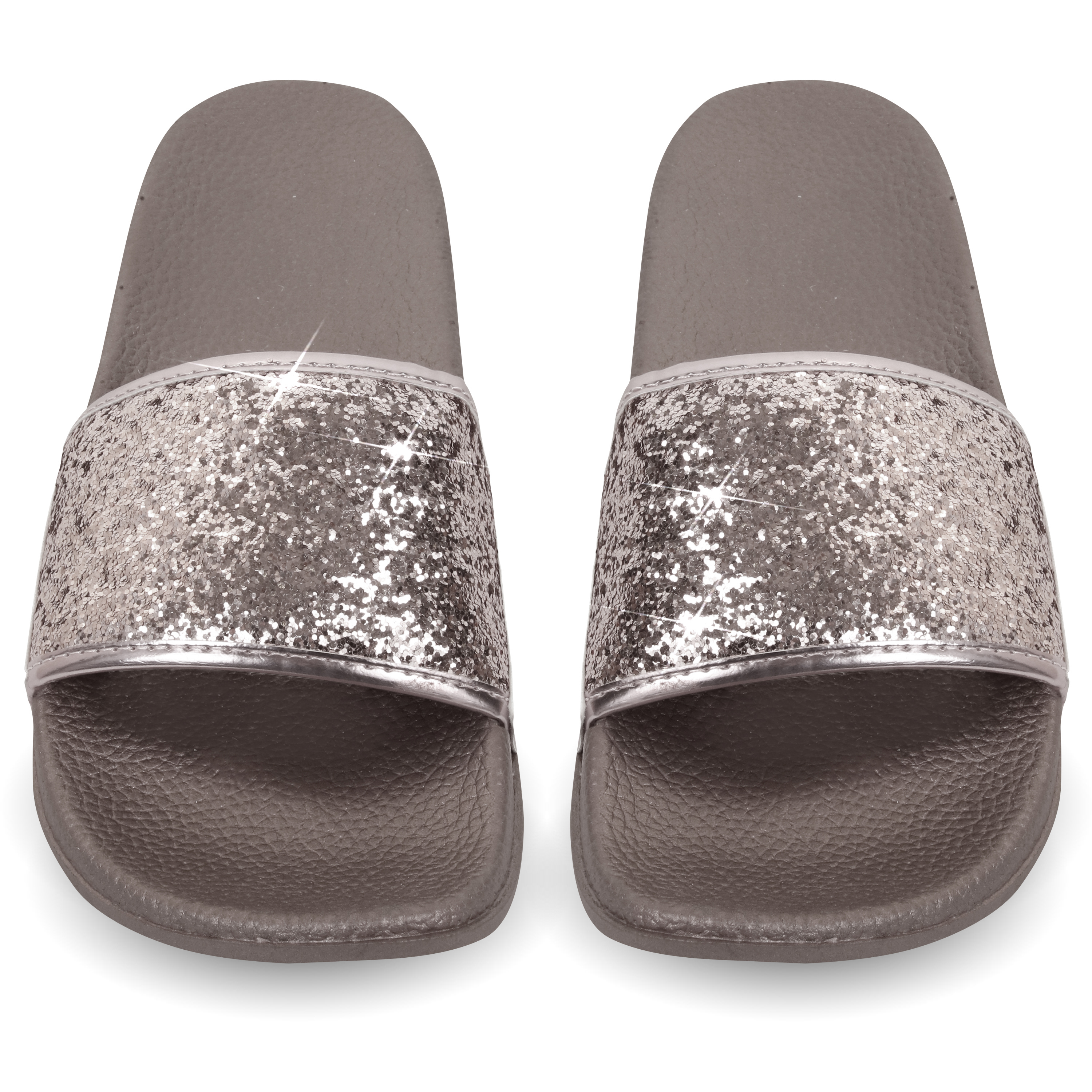 Women's Shiny Metallic Slide Sandals BelleChic