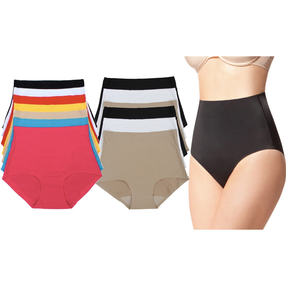 6Pack Women's HighWaisted TummyControl Panties Tanga