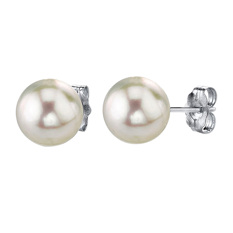 Swarovski Crystal Pearl Stud Earrings In Stainless Steel 3 Sizes