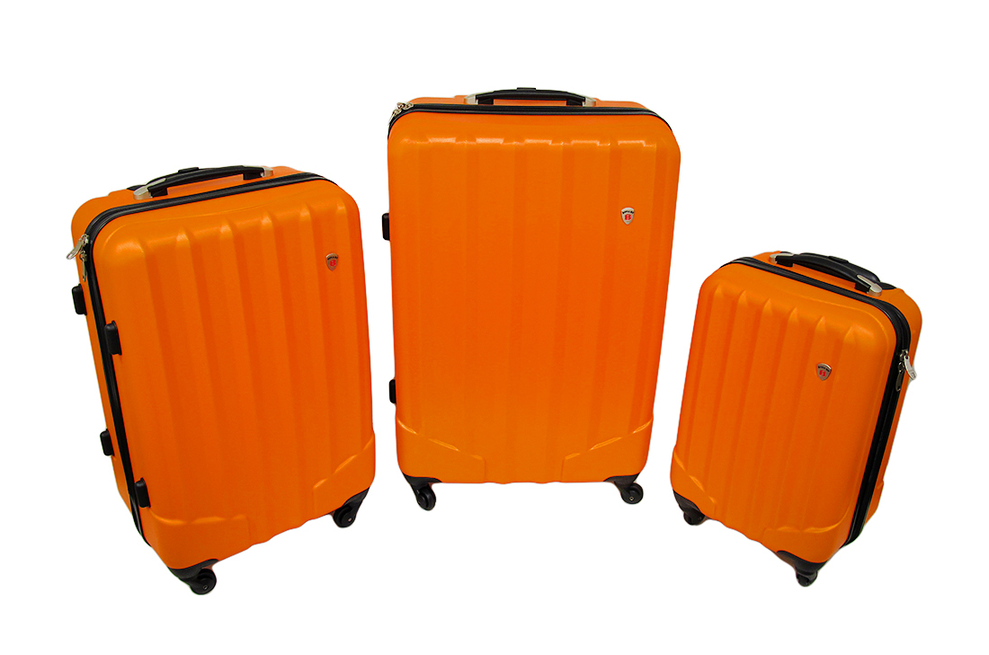 3 Pc. Brightly Colored Hard Shell Rugged Rolling Mens Luggage Sets Tanga