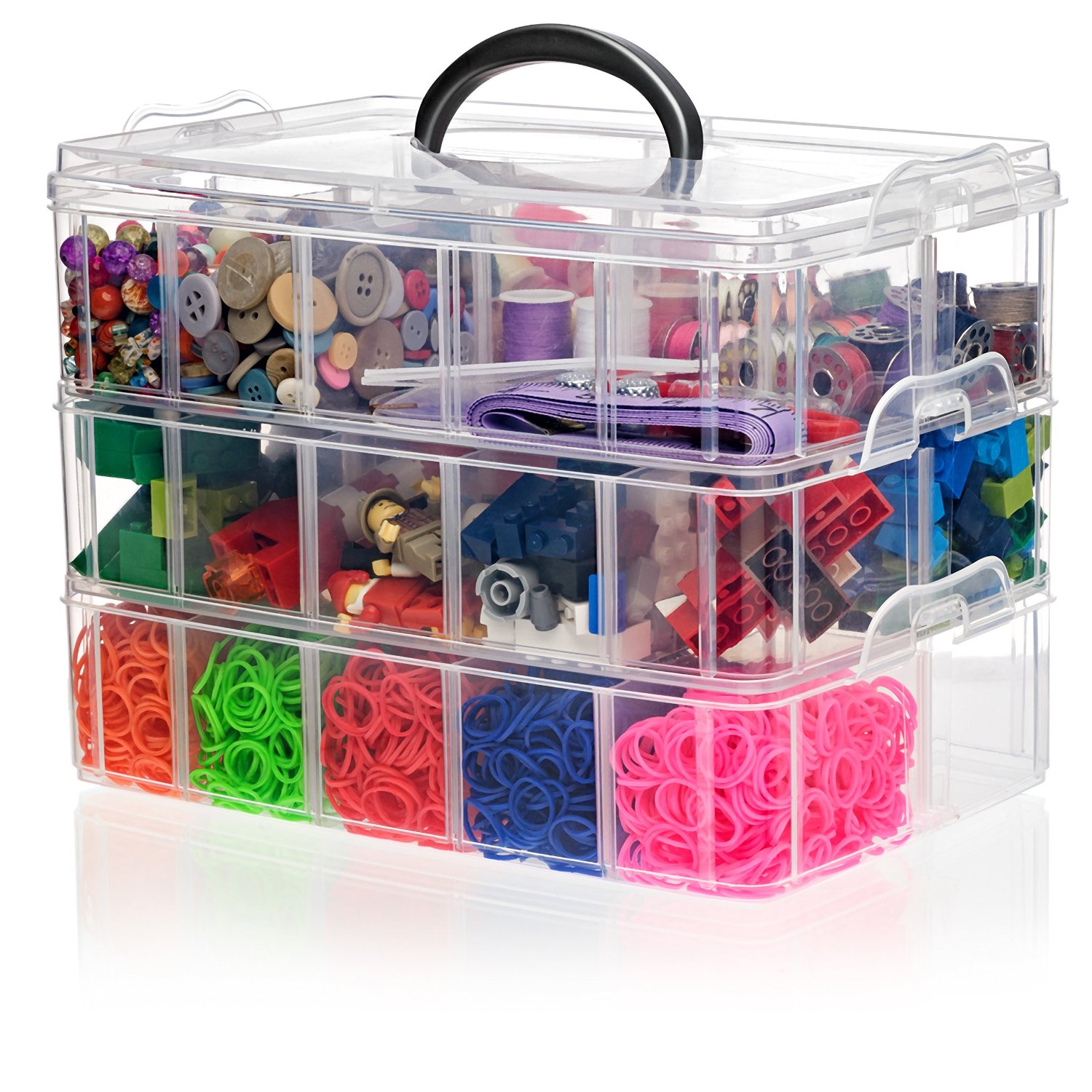 Arts Crafts Bin Hobby Toy Storage Perler Beads Jewelry Legos Multi Purpose BelleChic