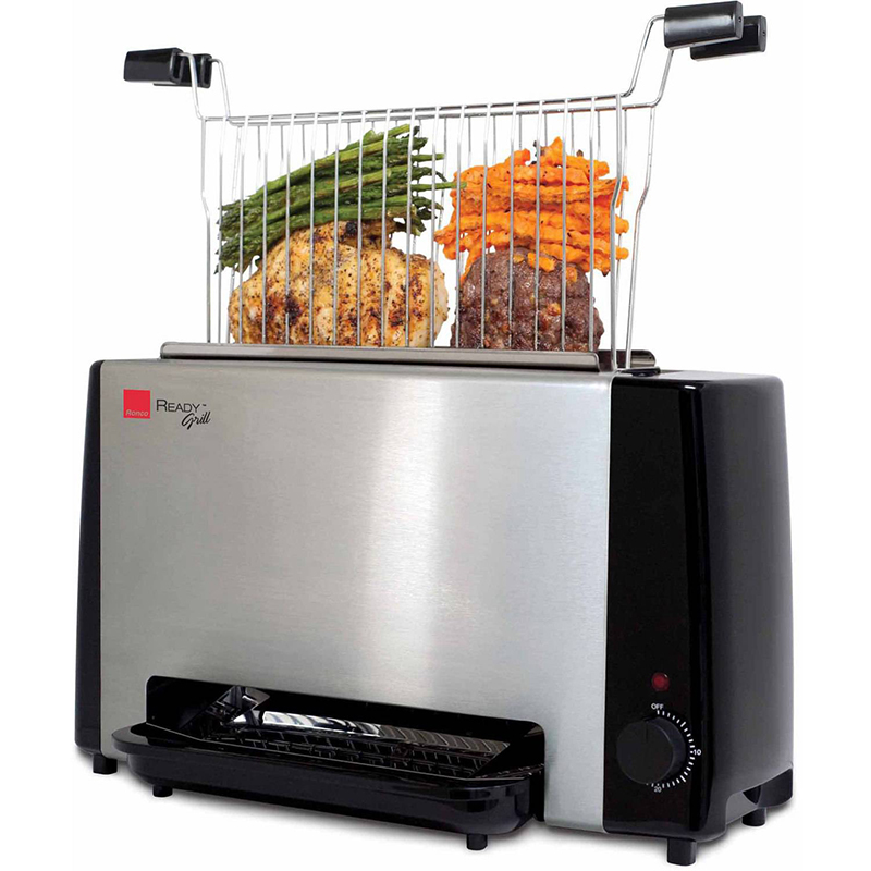 Ronco Ready Grill Indoor Cooking Grill with Grill Basket and Recipes