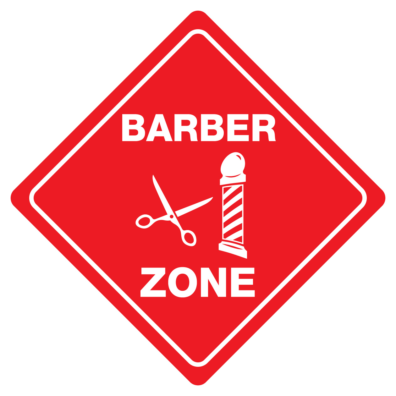 BARBER ZONE Funny Novelty Crossing Sign Tanga