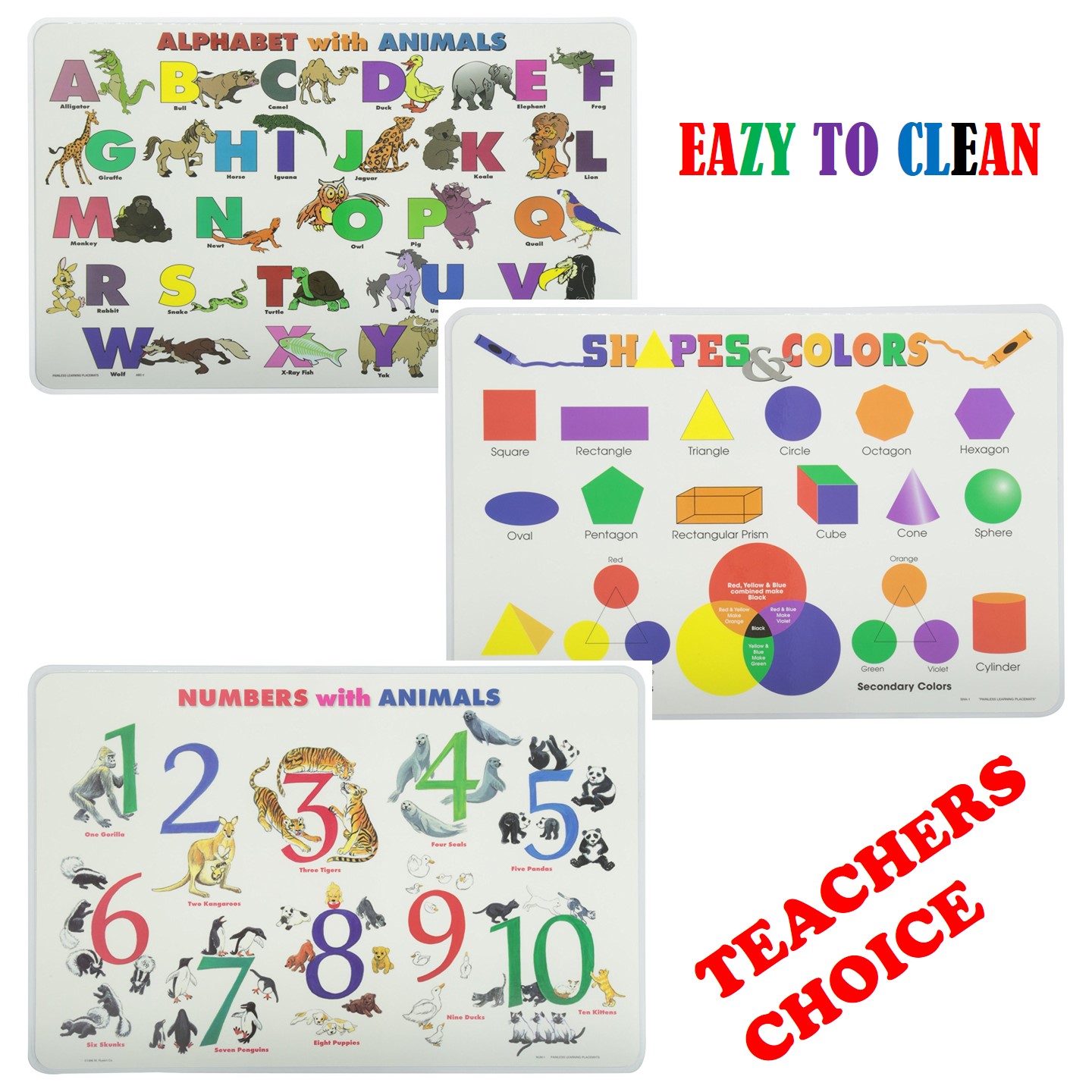 Painless Learning Educational Placemats for Kids Tanga