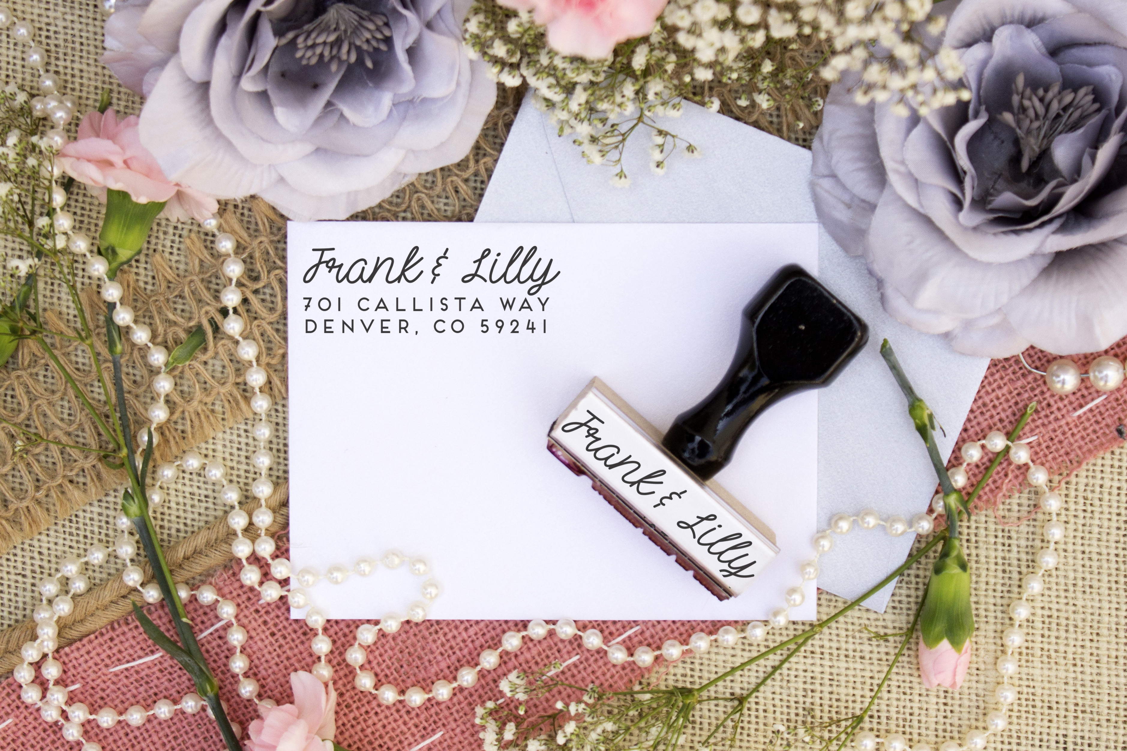 Personalized Return Address Stamp "Frank & Lilly" BelleChic