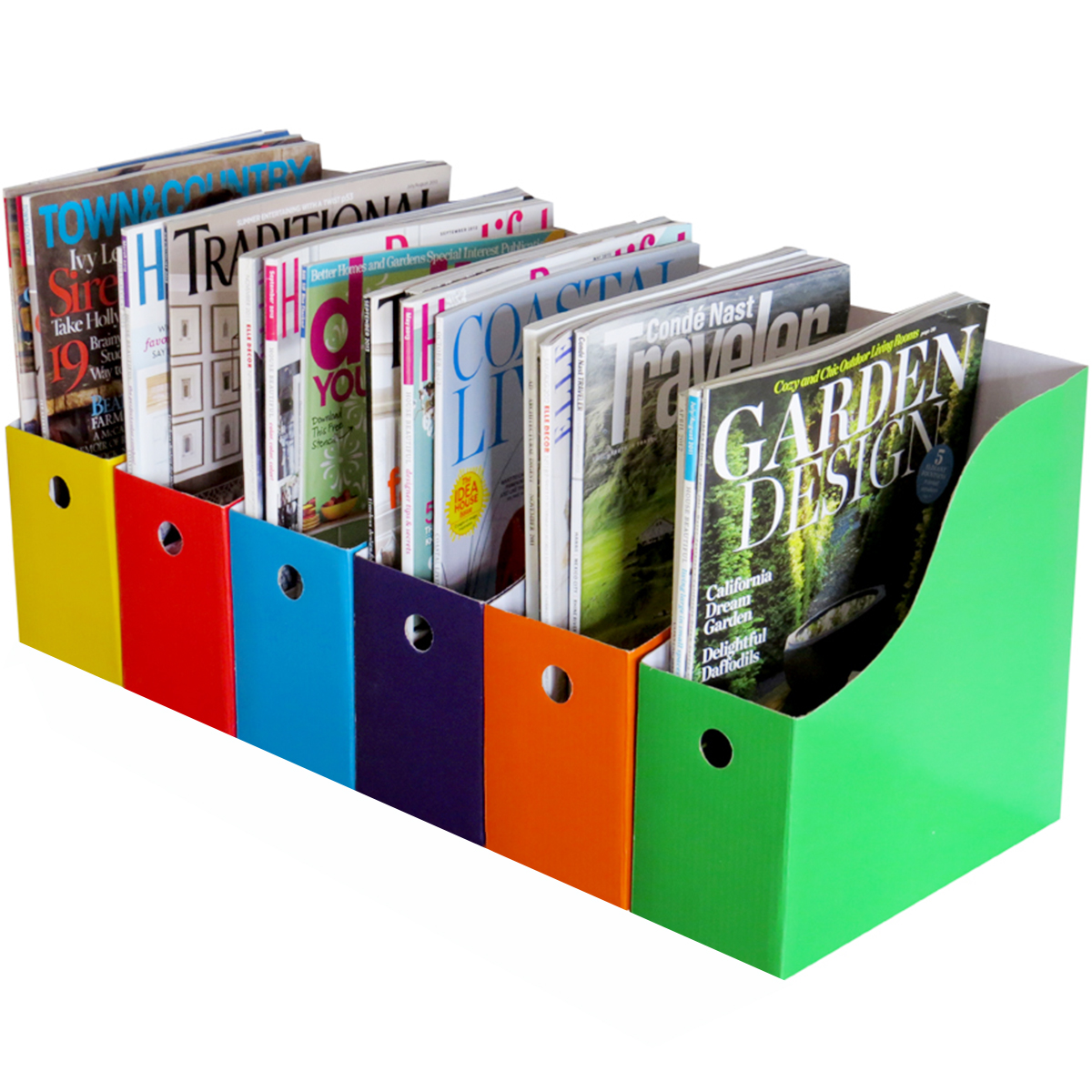Evelots Lot of 6 Magazine/File Holders Bin Desk Organizer Kitchen