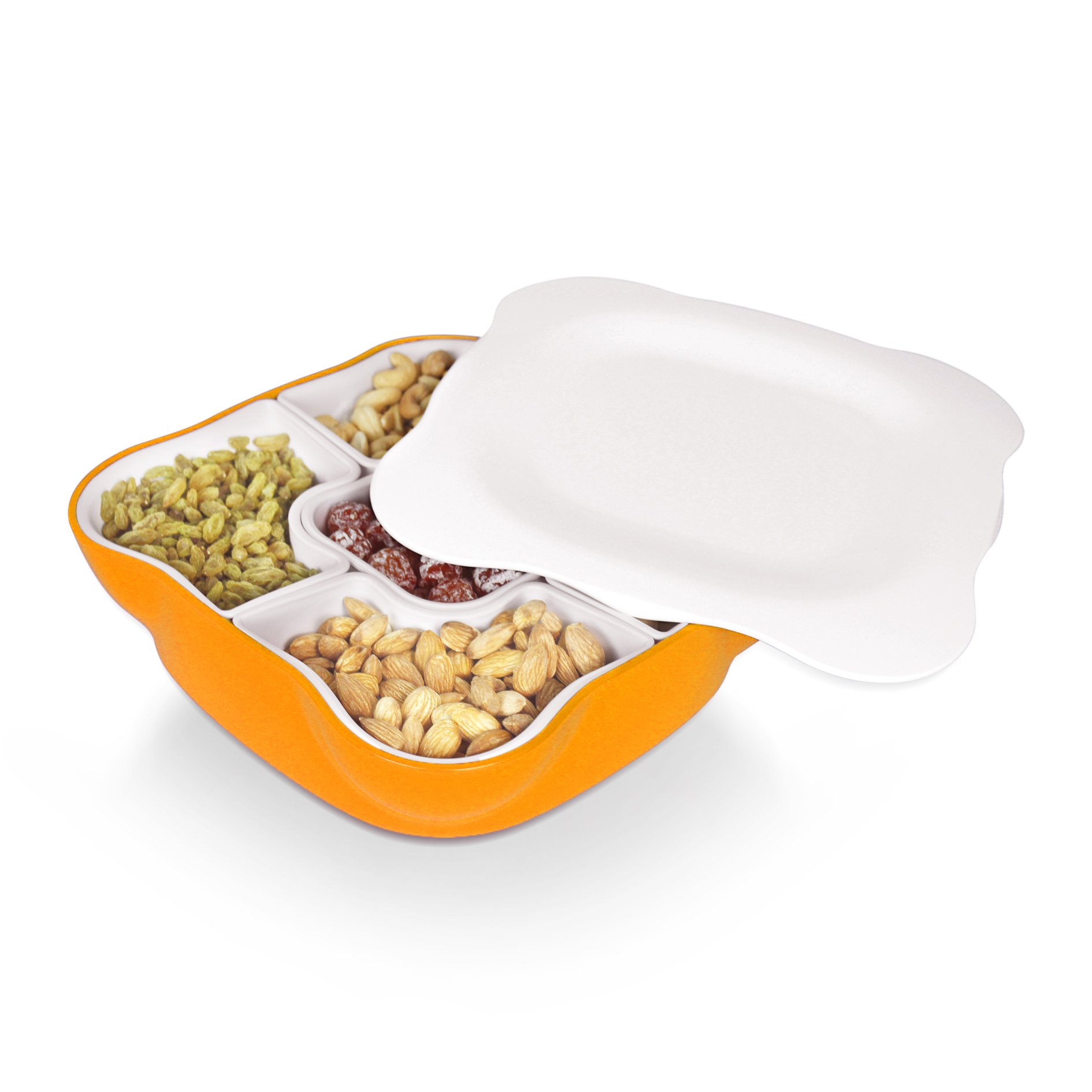 Snack Serving Tray With Lid and Removable Compartments Tanga