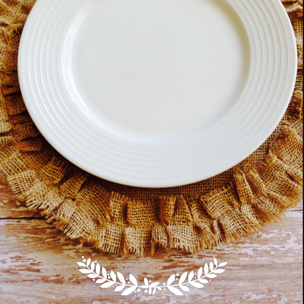 Round Burlap Ruffle Placemat Set of 4 BelleChic