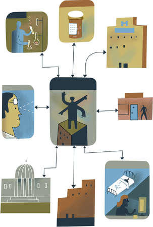 Stock Illustration - Healthcare process diagram