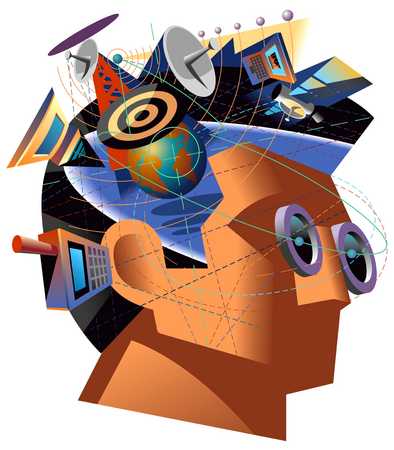 Stock Illustration - Technology head