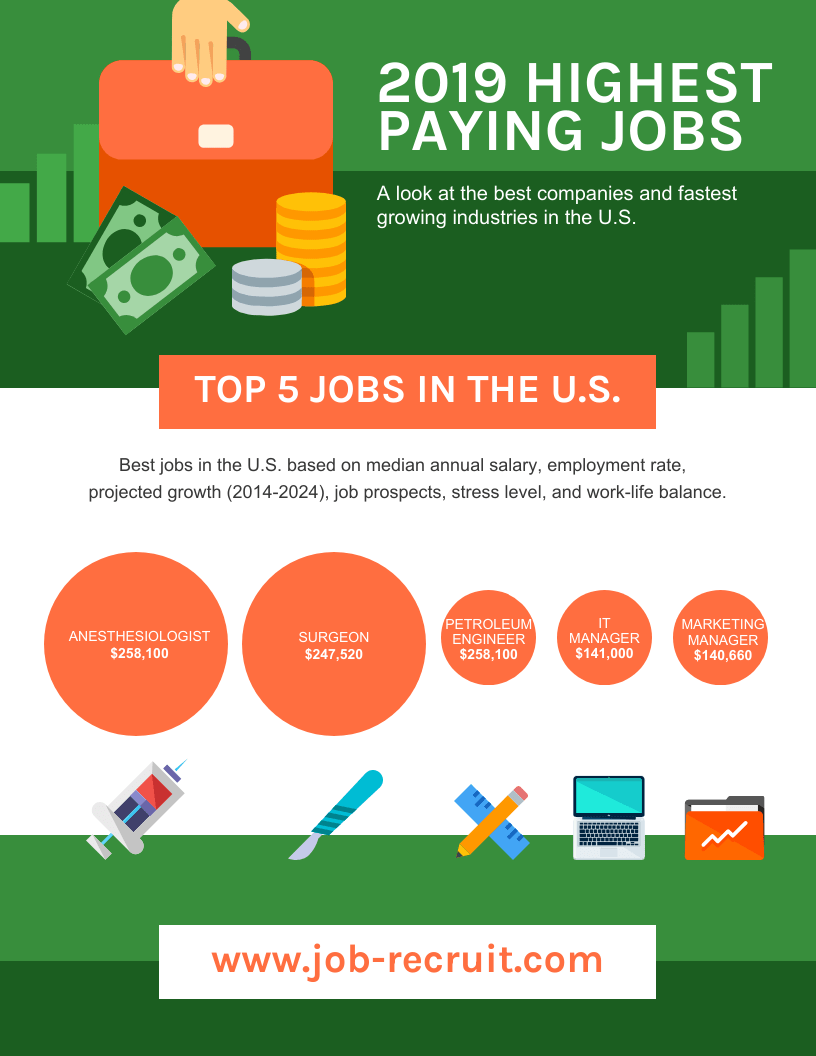 Highest Paying Jobs Statistics Infographic Template Venngage
