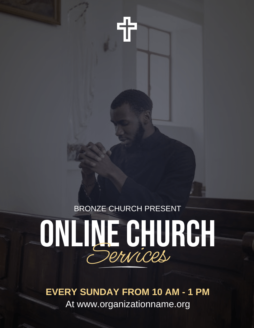 Online Church Services Flyer Template Venngage