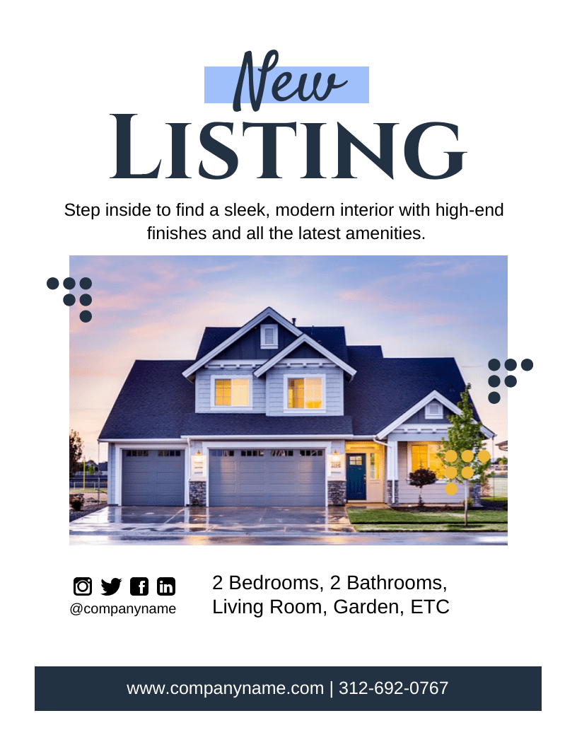White Minimalist New Listing Flyer