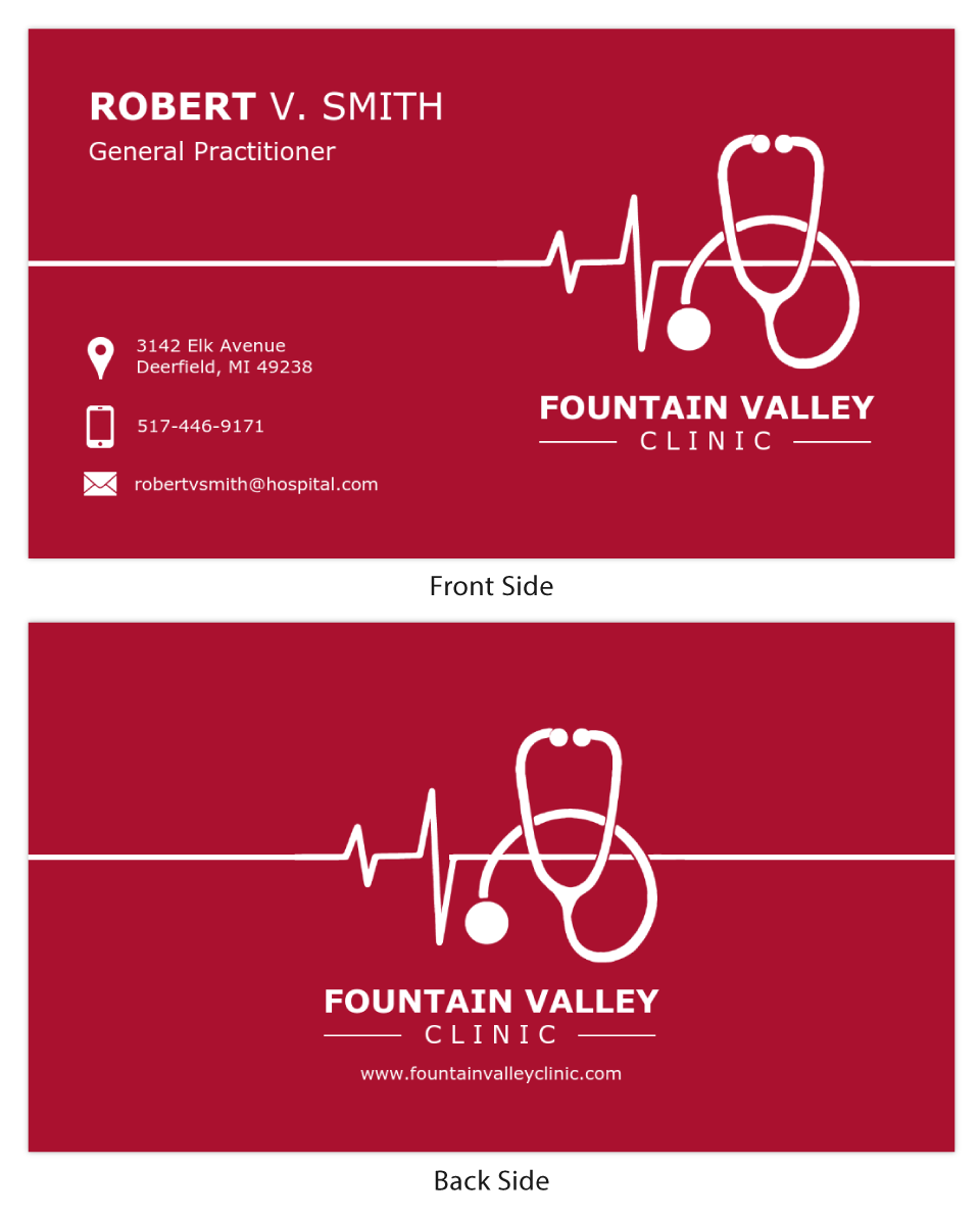 Red Healthcare Business Card Venngage