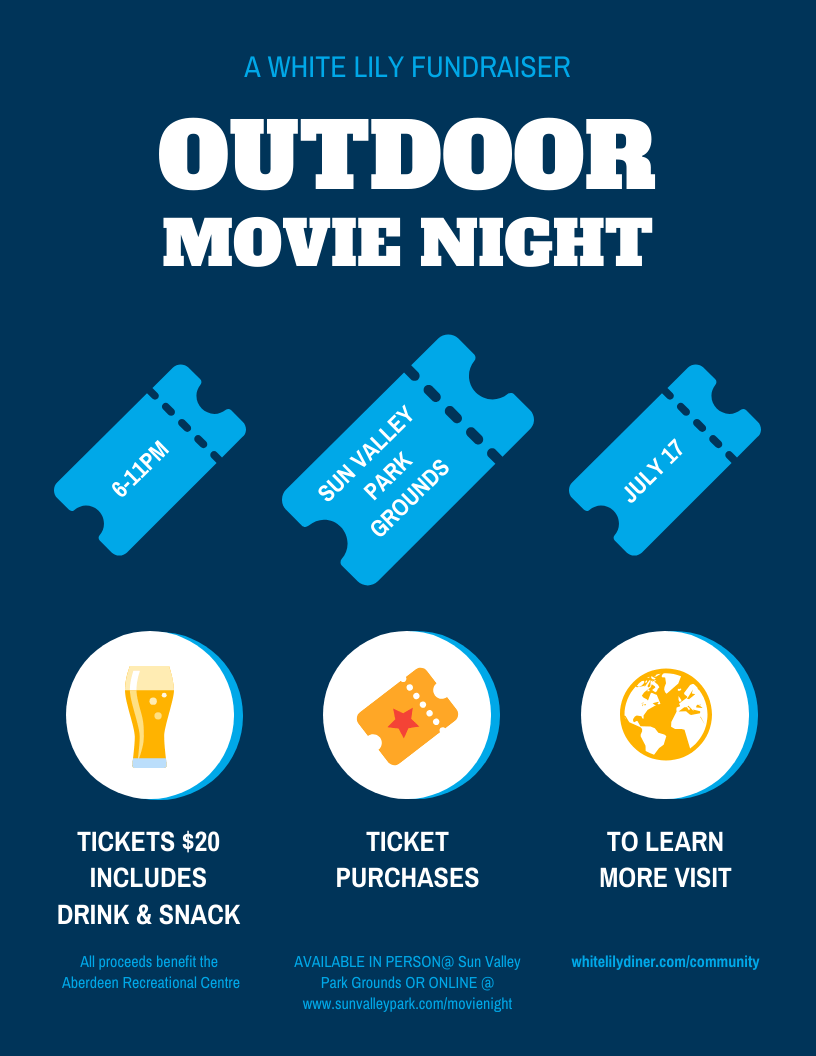 Dark Movie Night Fundraising Poster Template Template Venngage