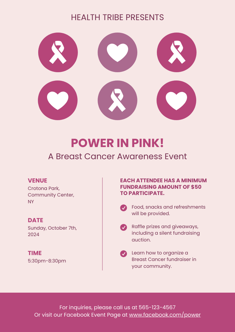 Cancer Fundraiser Flyer Template